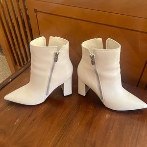 White heeled boots